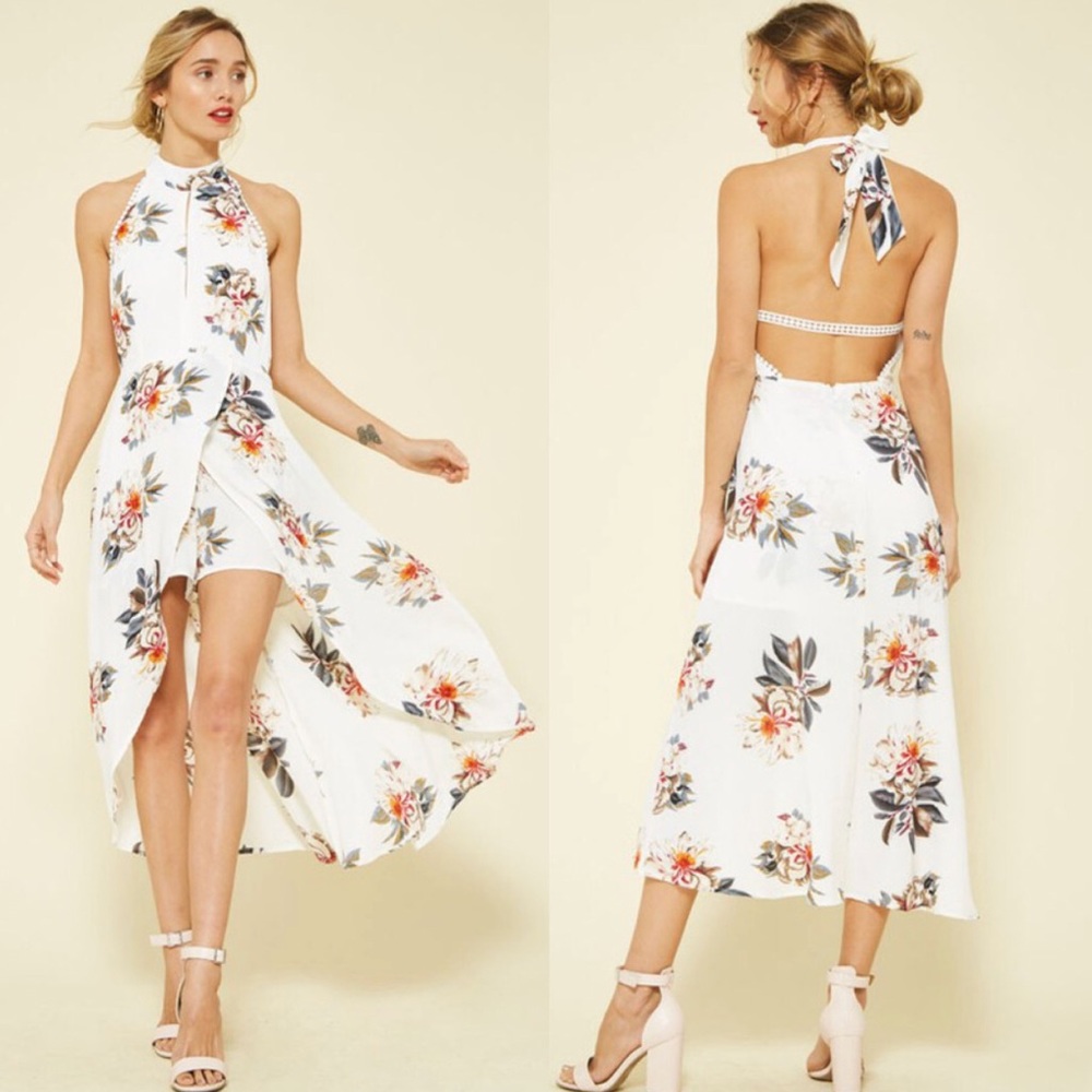 5 Pack Floral Ivory Romper